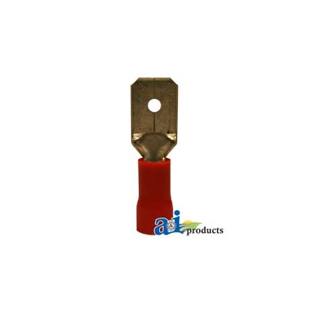 A & I Products Male Disconnects, Insulated, Wire Size 22-16, Tab Size .250, 10 Pk 1.75" x4" x1.75" A-R16